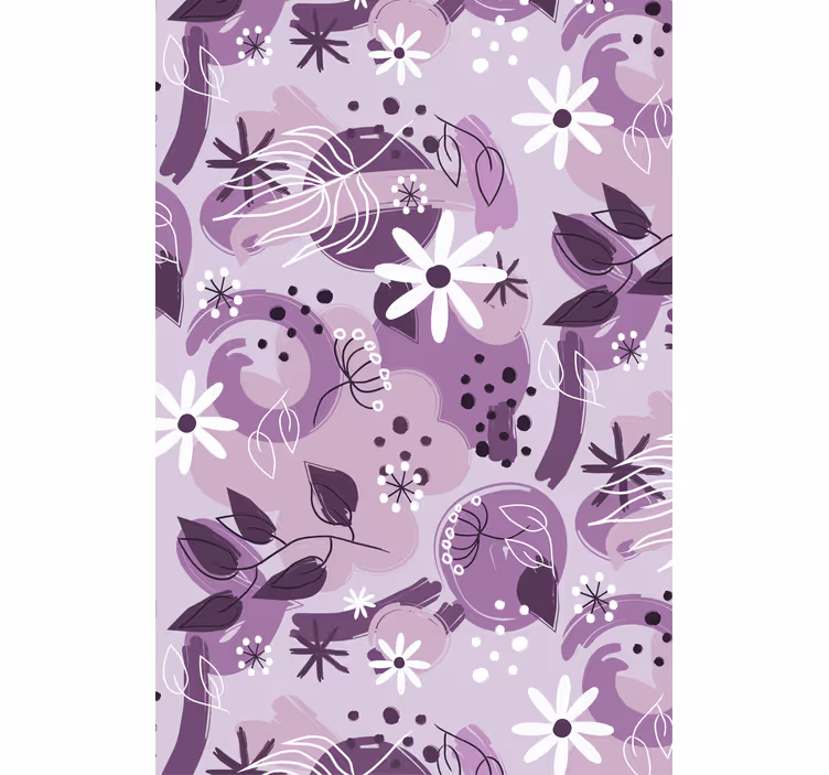 Estor enrollable cocina patrón floral lila - TenVinilo