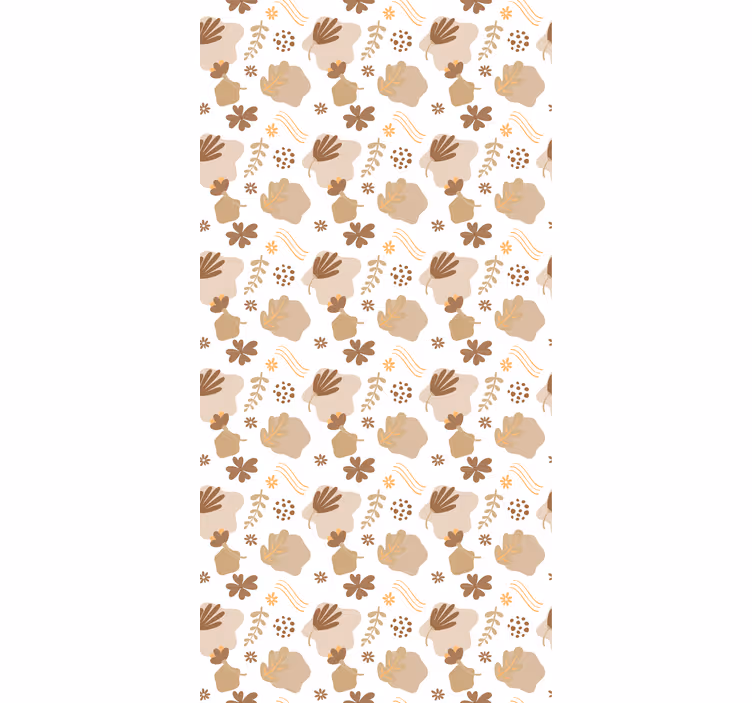 Estores enrollable flores patrón beige orgánico - TenVinilo