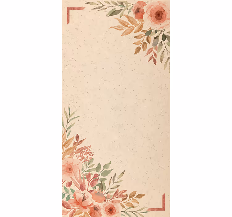 Estor estampado floral encantador borde beige - TenVinilo