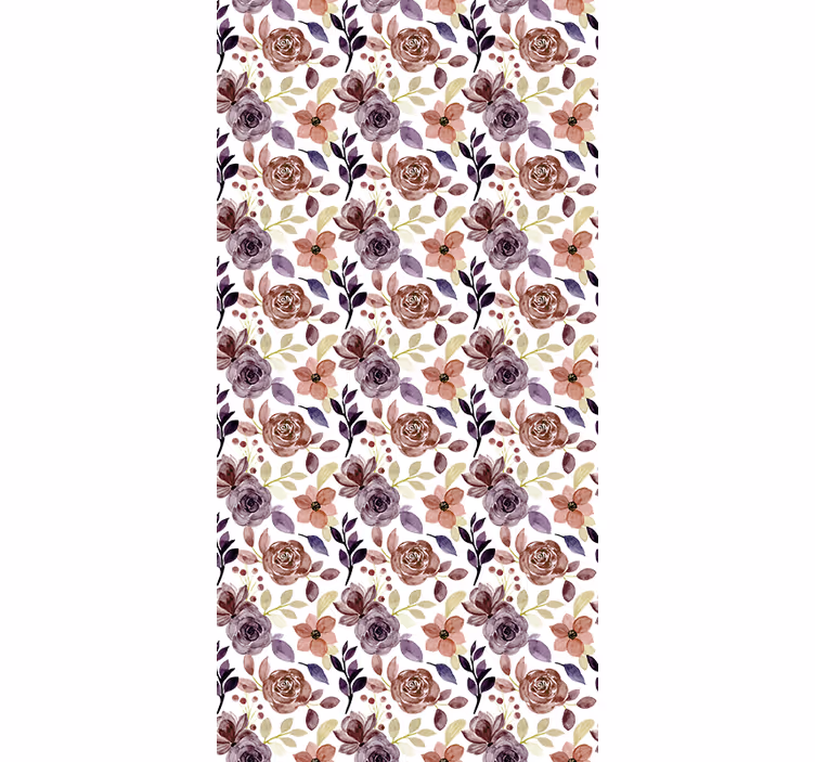 Estor estampado floral patrón de rosas y flores - TenVinilo