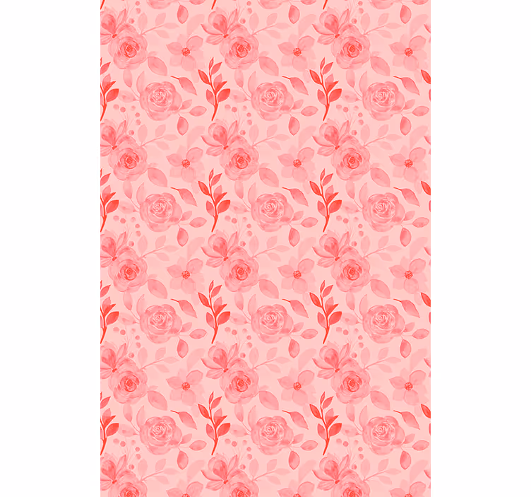 Estor estampado floral patrón romántico de rosas - TenVinilo