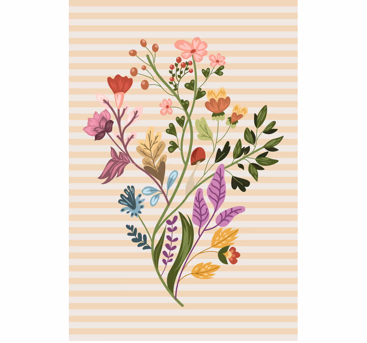 Estores enrollable flores arreglo floral - TenVinilo
