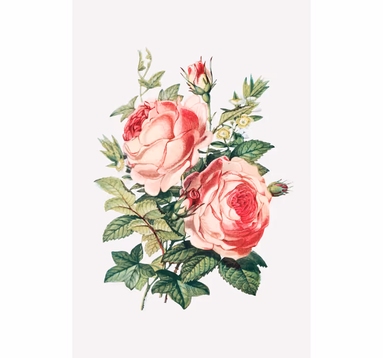 Estor enrollable flores rosas románticas - TenVinilo