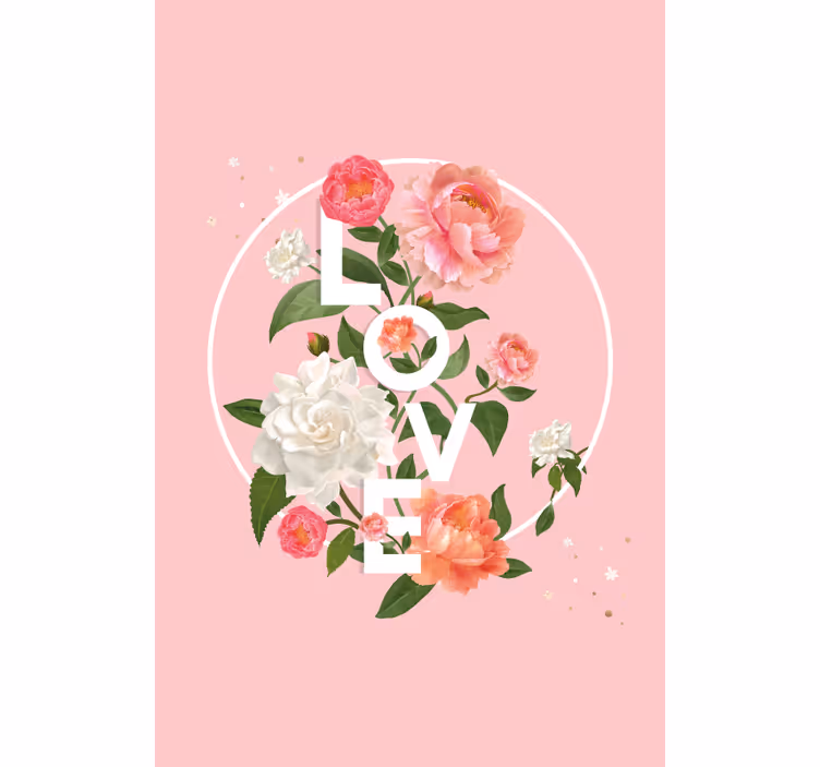 Estor enrollable románticos me encanta el diseño floral - TenVinilo