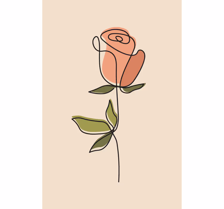 Estor estampado floral contorno de rosa - TenVinilo