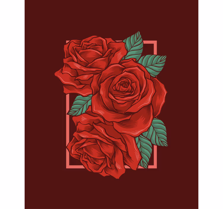 Estores enrollable flores rosas rojas elegantes - TenVinilo