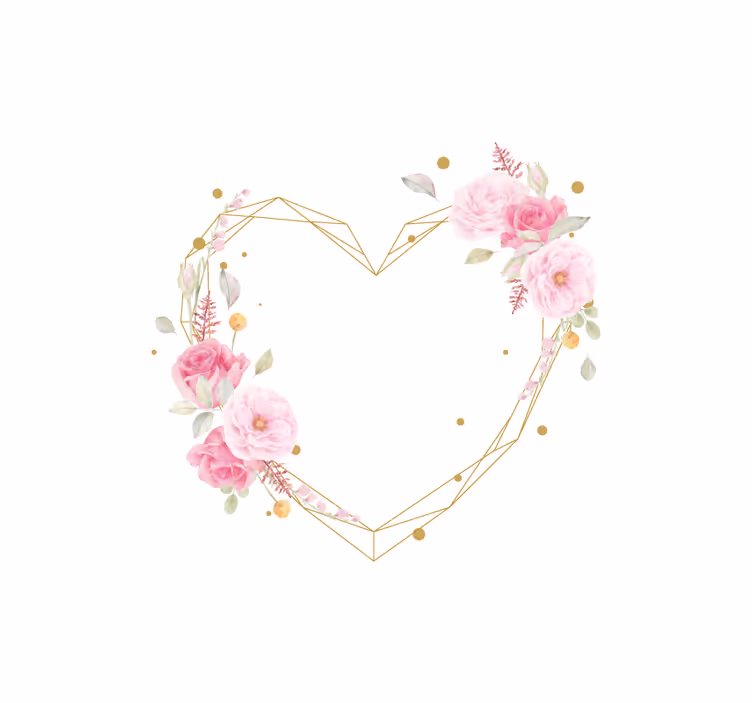 Estor estampado floral arreglo de corazón - TenVinilo