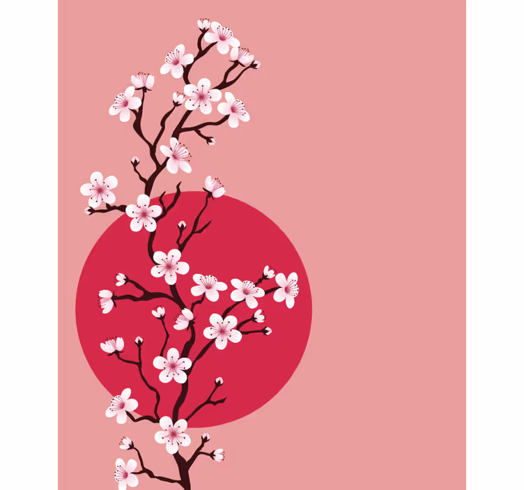 Estor enrollable flores tallo de flor de sakura - TenVinilo