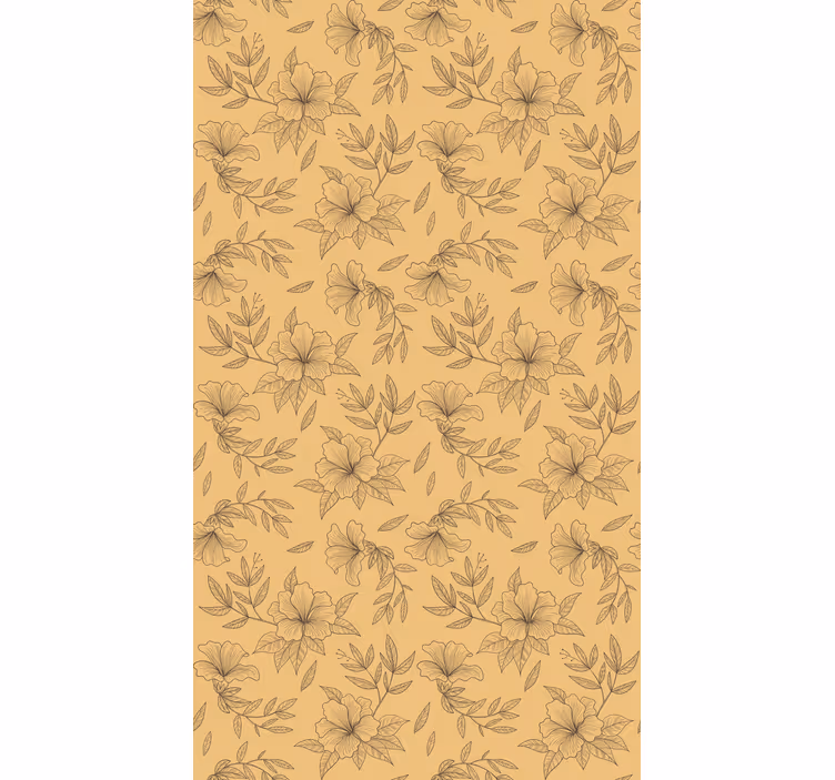 Estor estampado floral patrones estilizados beige - TenVinilo