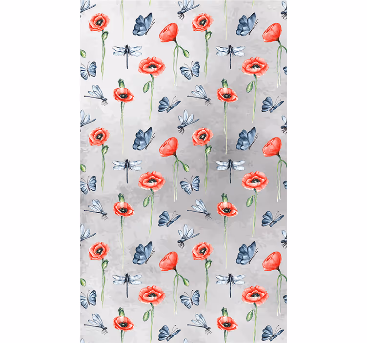 Estores enrollable flores cachorros e insectos - TenVinilo