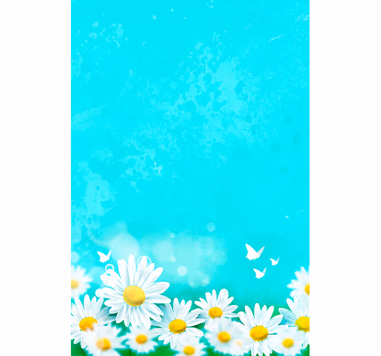 Estores enrollable flores margaritas con mariposas - TenVinilo