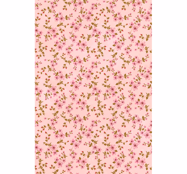 Estores enrollable flores patrón elegante rosa - TenVinilo