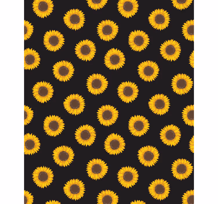 Estores enrollable flores girasoles negros y amarillos - TenVinilo