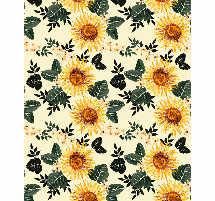 Estor enrollable flores tema floral de girasol - TenVinilo