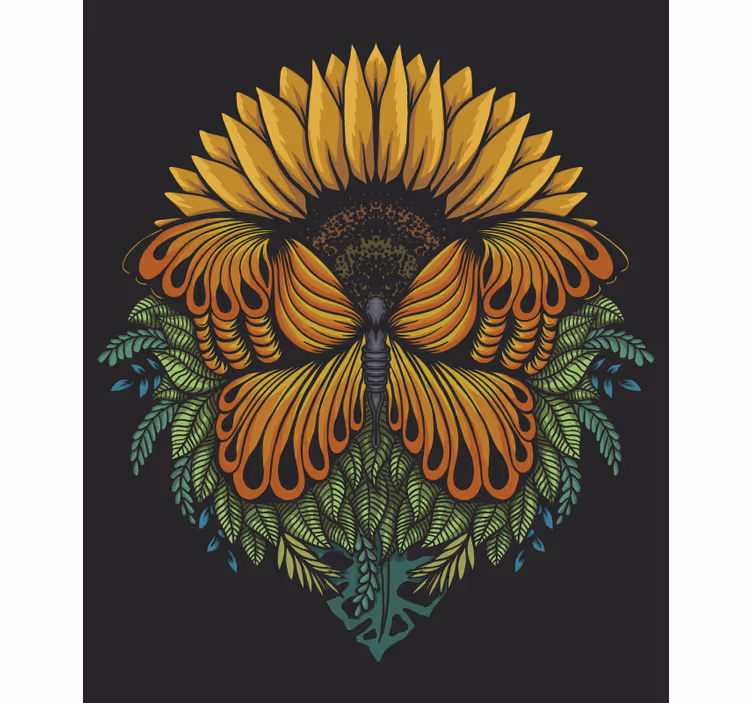 Estor enrollable mariposas motivo de girasol - TenVinilo