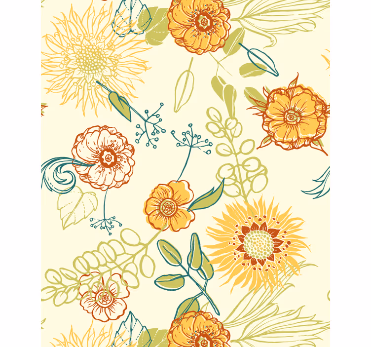 Estores enrollable flores patrones florales vibrantes - TenVinilo