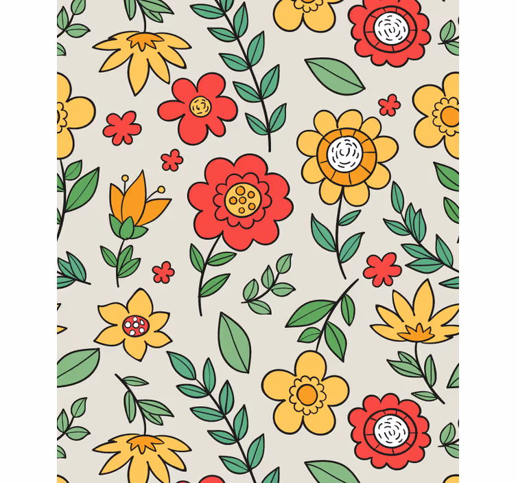 Estor estampado floral patrón colorido vívido - TenVinilo
