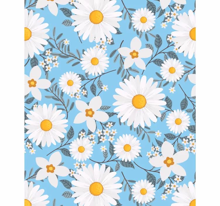 Estores enrollable flores margaritas floreciendo brillantes - TenVinilo