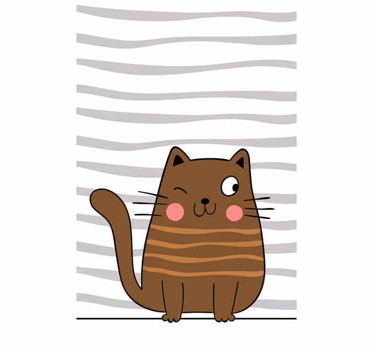 Estor enrollable animales gato de dibujos encantador - TenVinilo