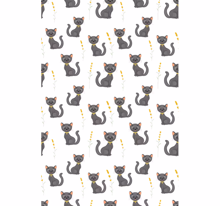 Estor enrollable animales patrón de gatos negros - TenVinilo