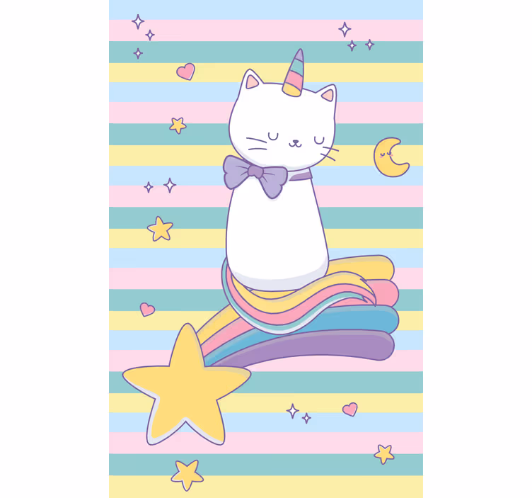 Estor enrollable infantil gato unicornio mágico - TenVinilo