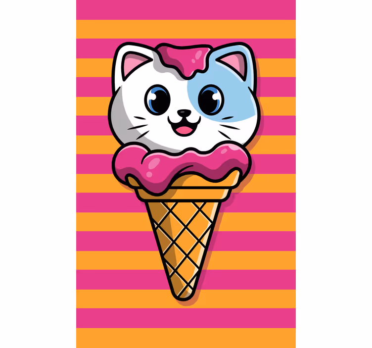Estor enrollable animales helado de gato - TenVinilo
