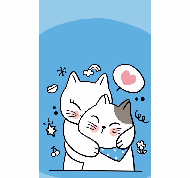 Estor enrollable animales lindo abrazo de gato - TenVinilo
