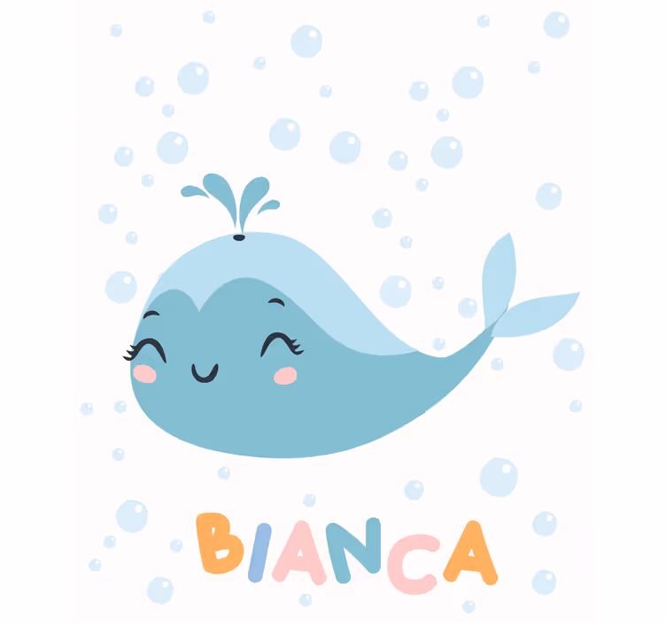 Estor habitación infantil ballena con nombre - TenVinilo