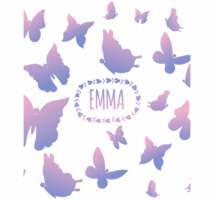 Estor enrollable mariposas moradas con nombre - TenVinilo