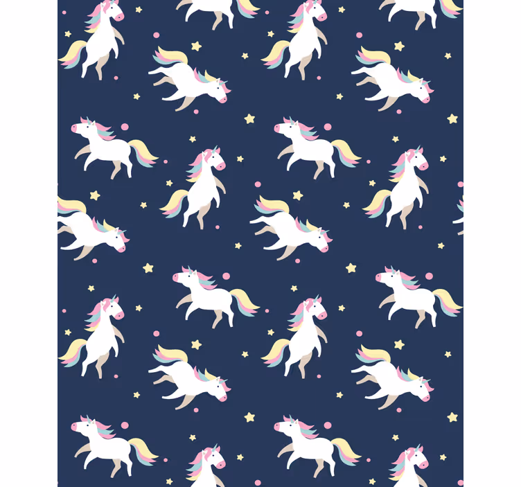 Estor enrollable infantil unicornios mágicos corriendo - TenVinilo