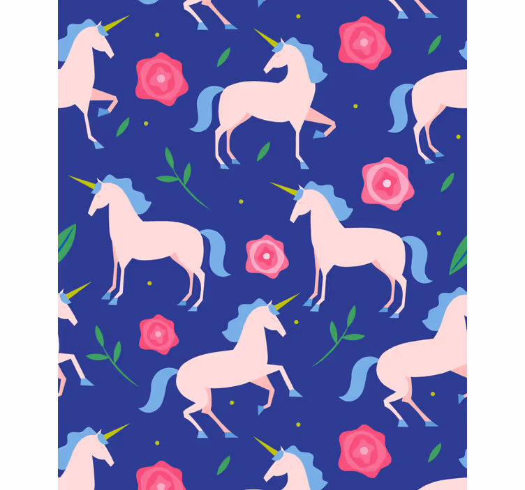 Estor enrollable infantil unicornios y flores - TenVinilo