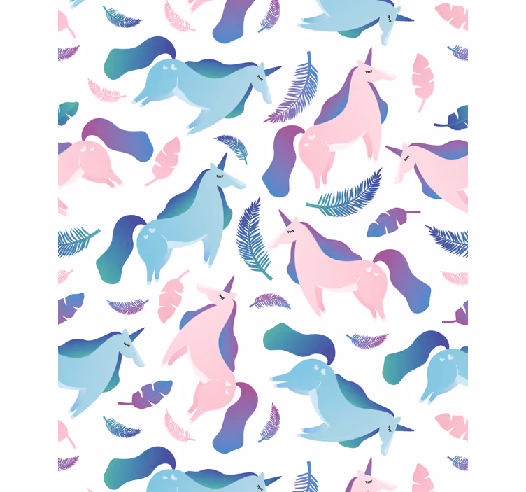 Estor enrollable infantil unicornios y plumas - TenVinilo