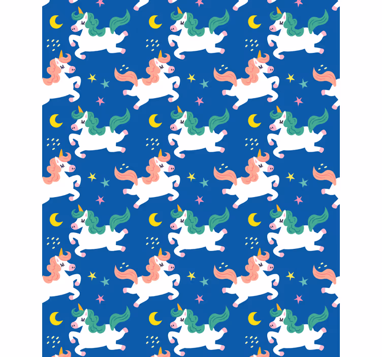 Estor enrollable animales unicornios bajo la luz de la luna - TenVinilo