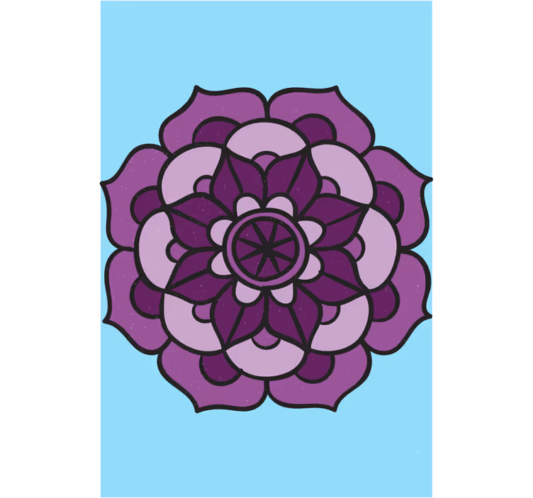 Estor estampado floral flor morada intrincada - TenVinilo