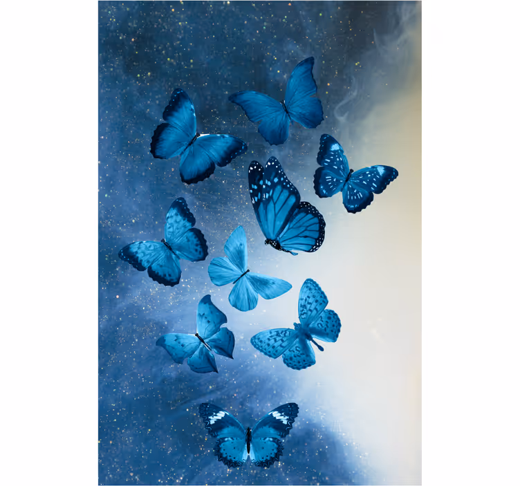 Estor enrollable mariposas motivo azul volador - TenVinilo