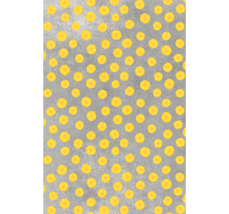 Estores enrollable flores patrón gris y amarillo - TenVinilo