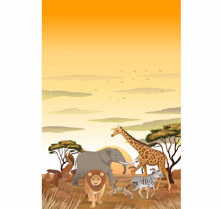Estor habitación infantil paisaje africano - TenVinilo