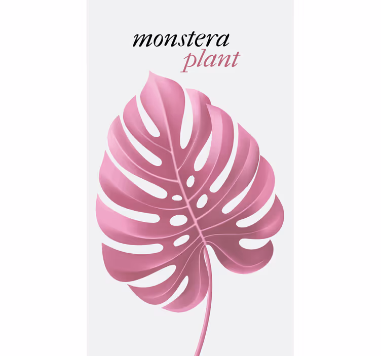 Estores enrollable flores planta monstera rosa - TenVinilo