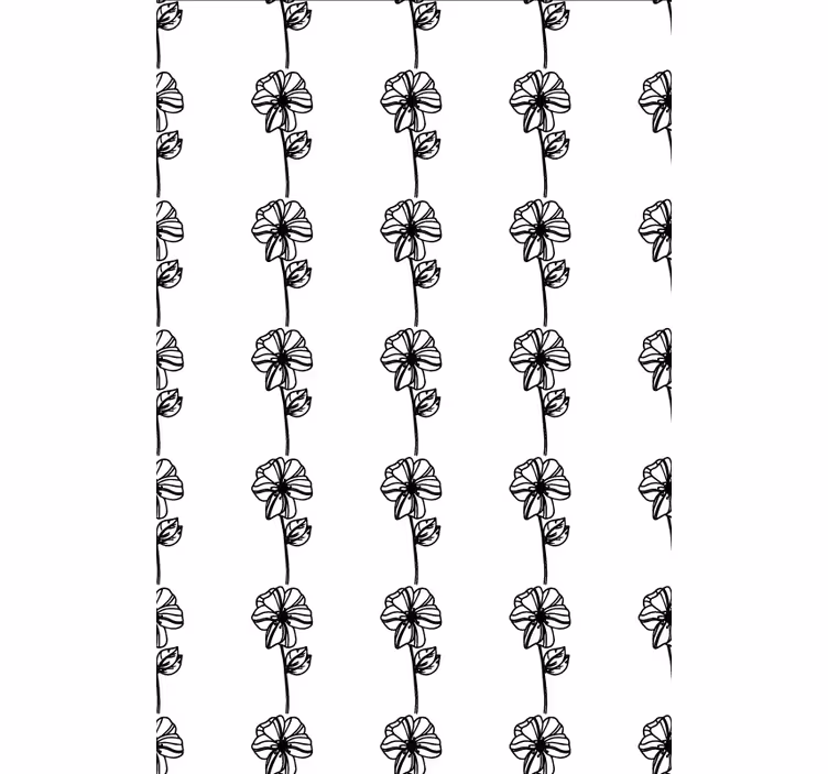 Estor estampado floral flores verticales negras - TenVinilo