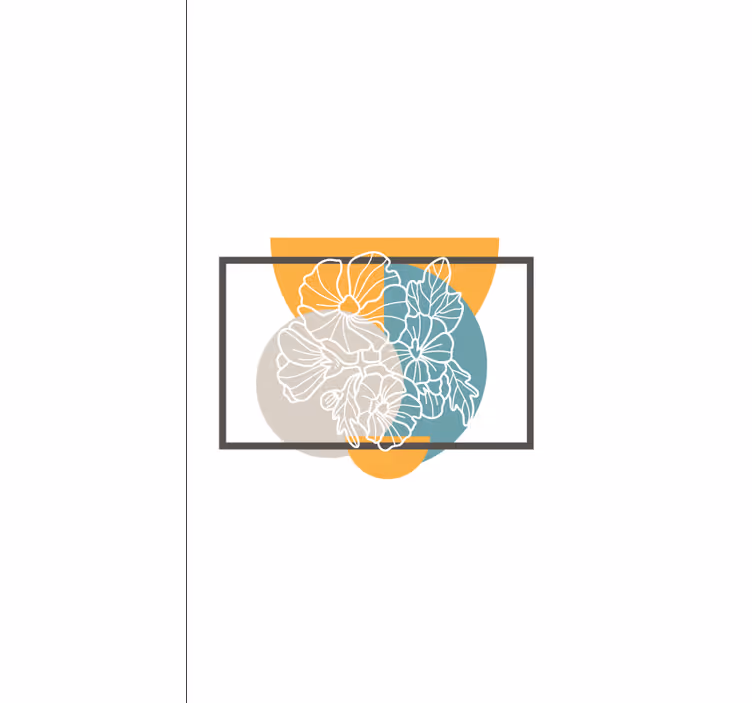 Estores enrollable flores marco abstracto minimalista - TenVinilo