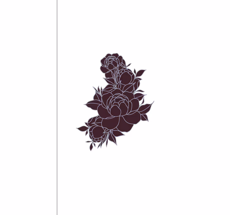 Estor estampado floral elegantes rosas negras - TenVinilo