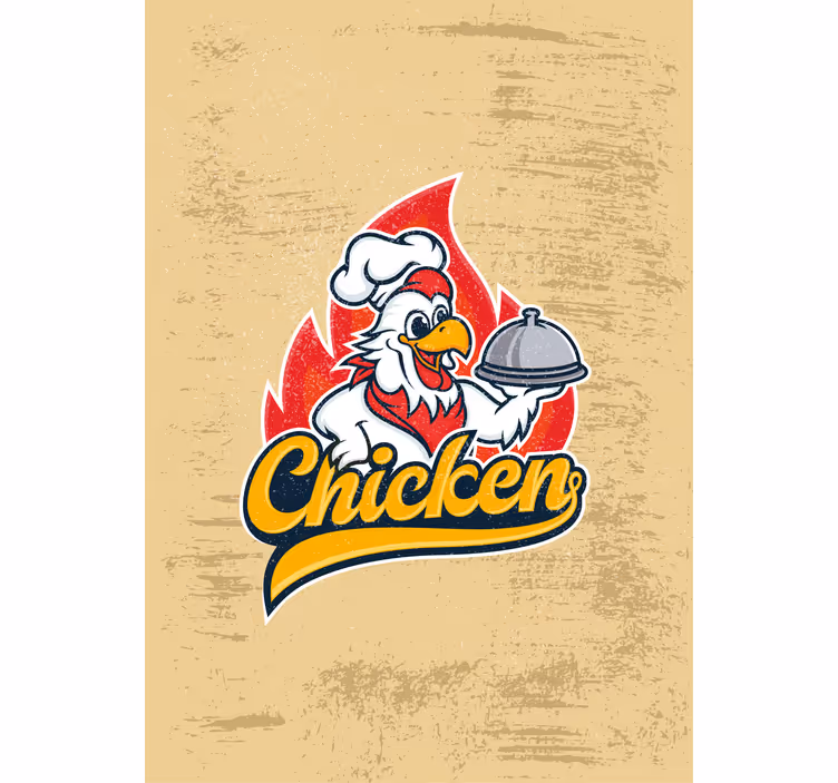 Estor enrollable cocina pollo del chef sirviendo - TenVinilo