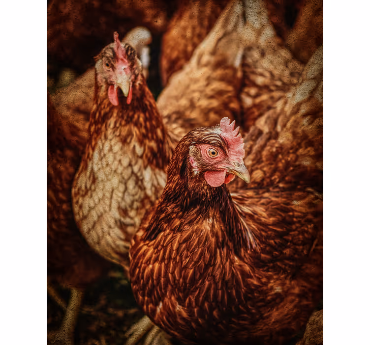 Estor enrollable animales gallinas de granja rústicas - TenVinilo