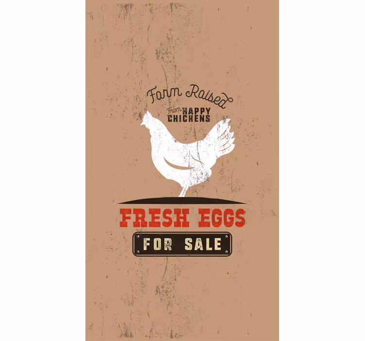 Estor enrollable personalizable señal de huevos frescos - TenVinilo