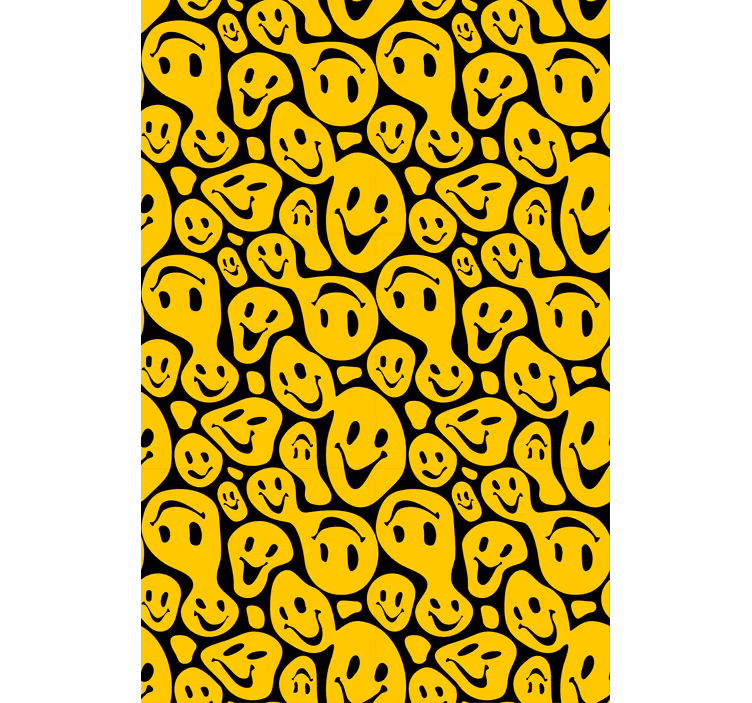 Estor enrollable divertido patrón de cara sonriente - TenVinilo