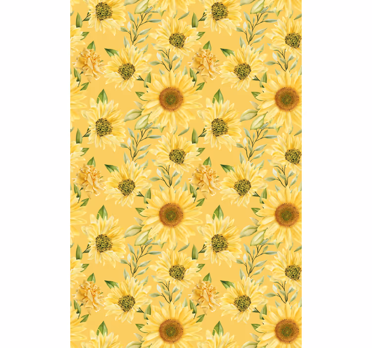 Estores enrollable flores patrón de jardín de girasoles - TenVinilo