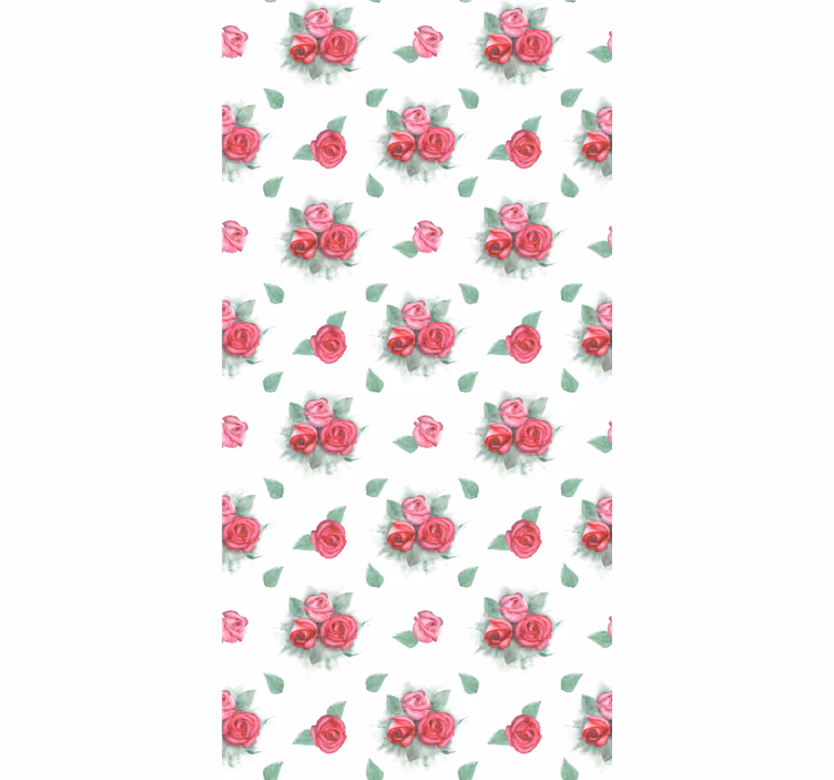 Estores enrollable flores rosas con hojas - TenVinilo