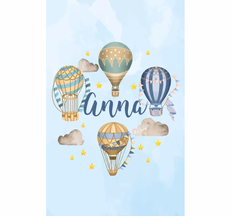 Estor enrollable personalizable globos de aire con nombre - TenVinilo