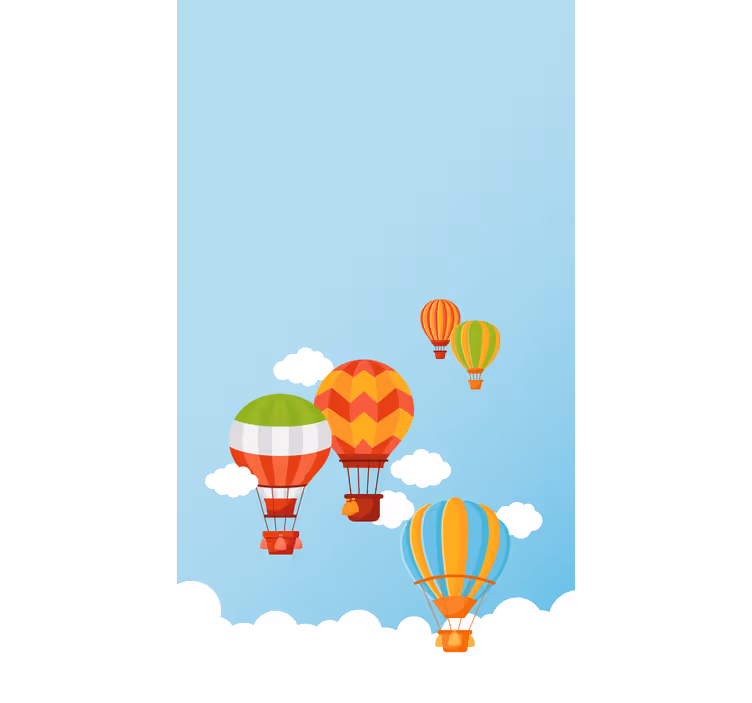 Estor enrollable infantil globos aerostáticos de colores - TenVinilo