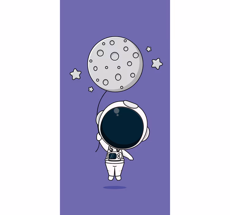 Estor enrollable divertido astronauta sosteniendo la luna - TenVinilo
